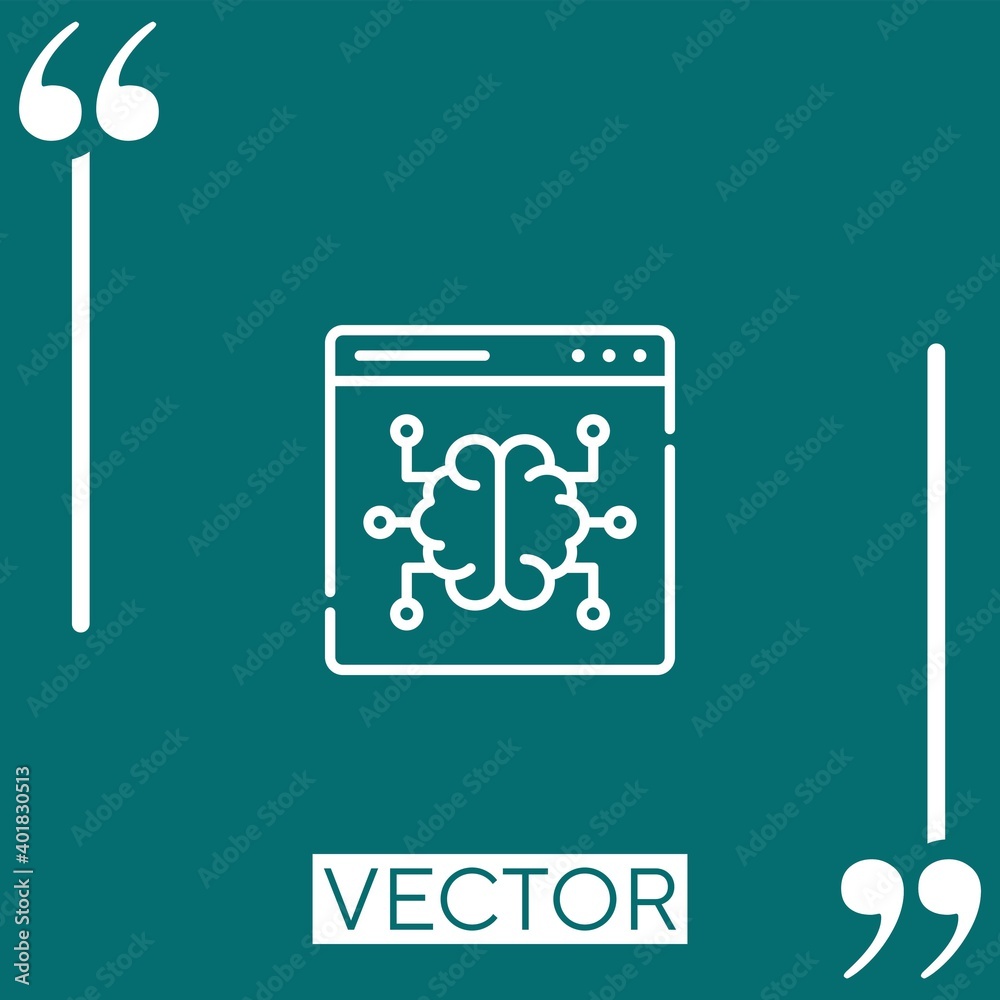Poster artificial intelligence vector icon linear icon. editable stroke line