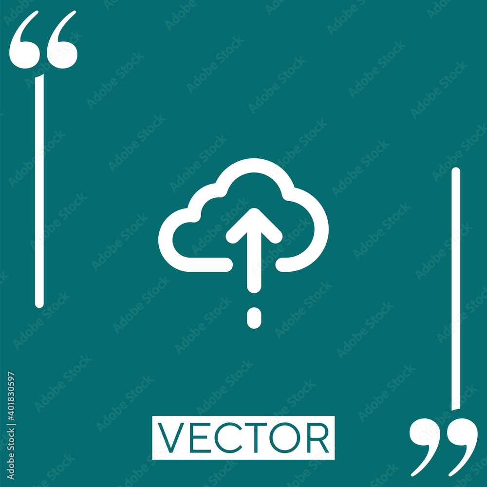 Poster upload vector icon linear icon. editable stroke line