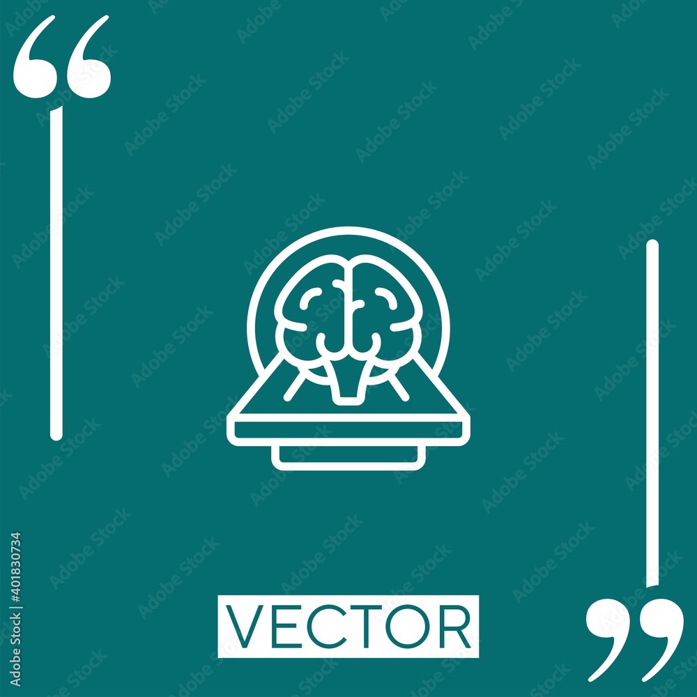 Poster brain vector icon linear icon. editable stroke line