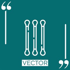cotton buds vector icon Linear icon. Editable stroke line