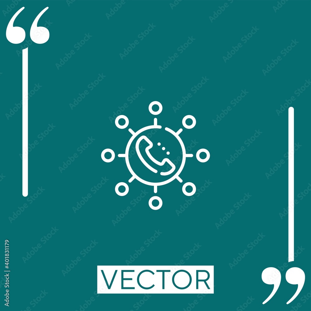 Poster networking vector icon linear icon. editable stroke line