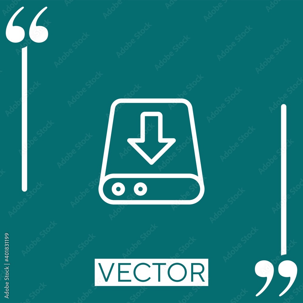 Poster server storage vector icon linear icon. editable stroke line
