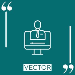 monitor vector icon Linear icon. Editable stroke line