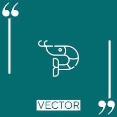 Prawn vector icon Linear icon. Editable stroke line