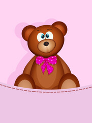 illustration of teddy bear for baby female
