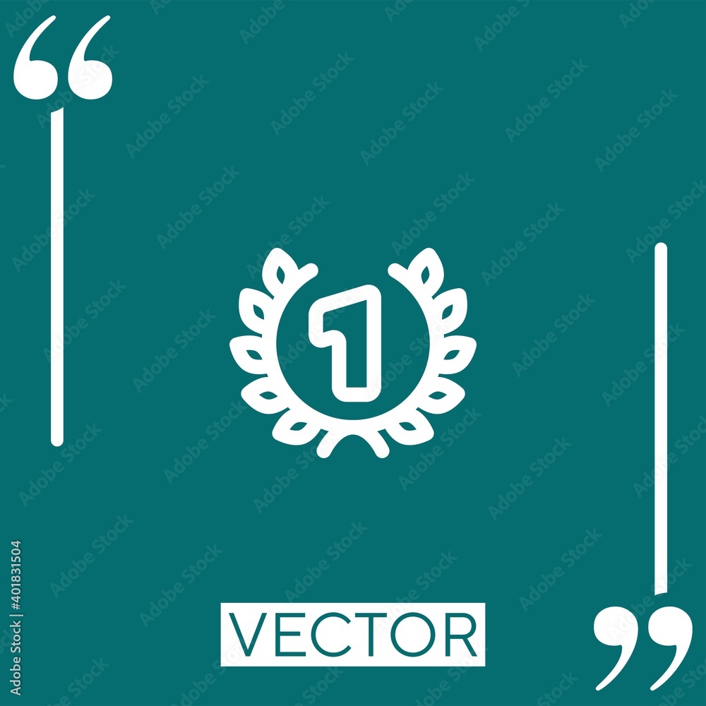 Poster number one vector icon linear icon. editable stroked line