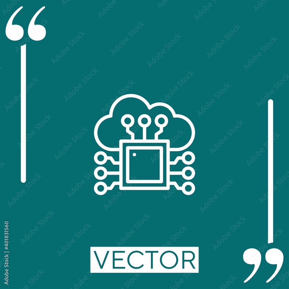 Poster processor vector icon linear icon. editable stroked line