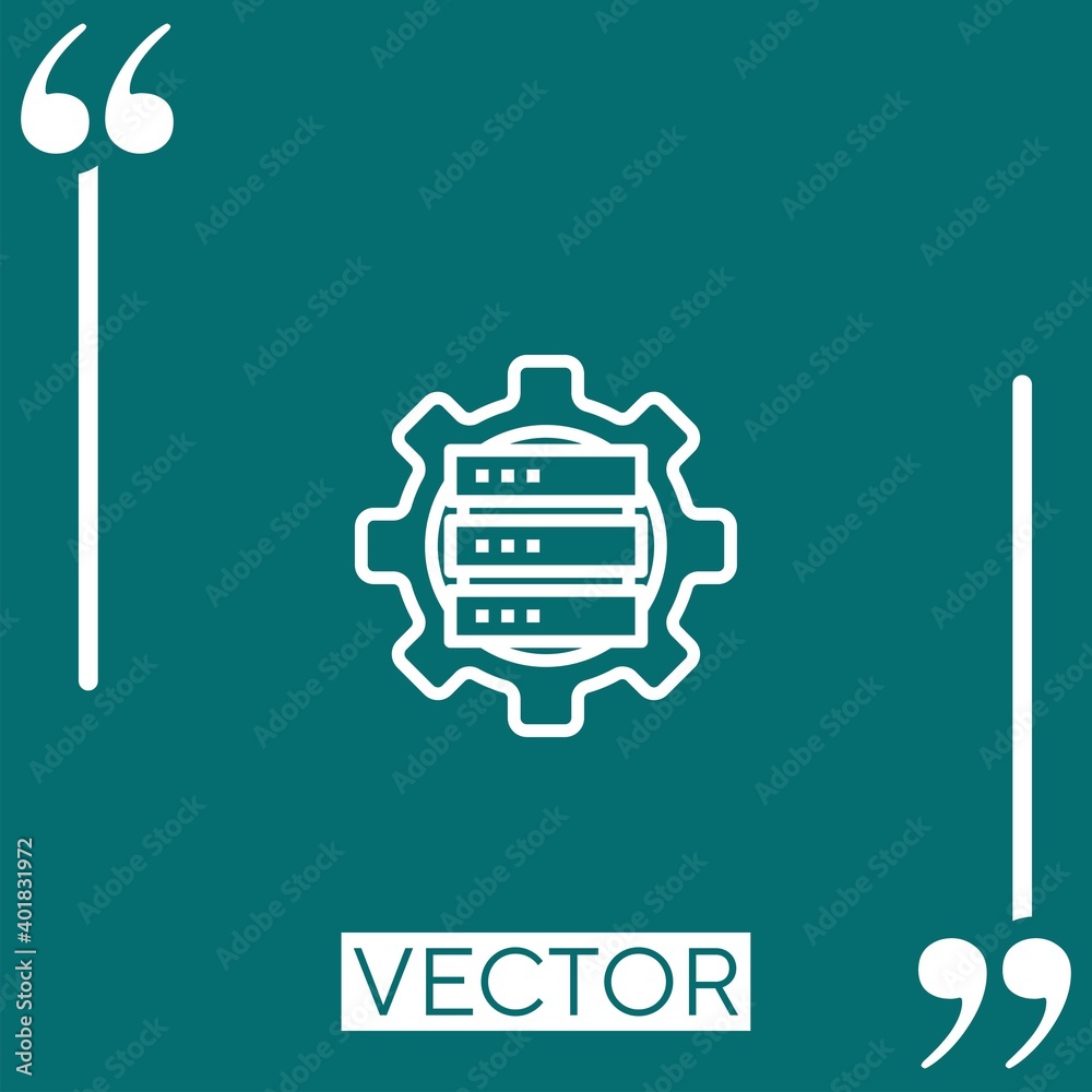 Poster server vector icon linear icon. editable stroked line
