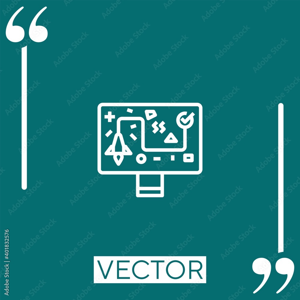 Poster solution vector icon linear icon. editable stroked line