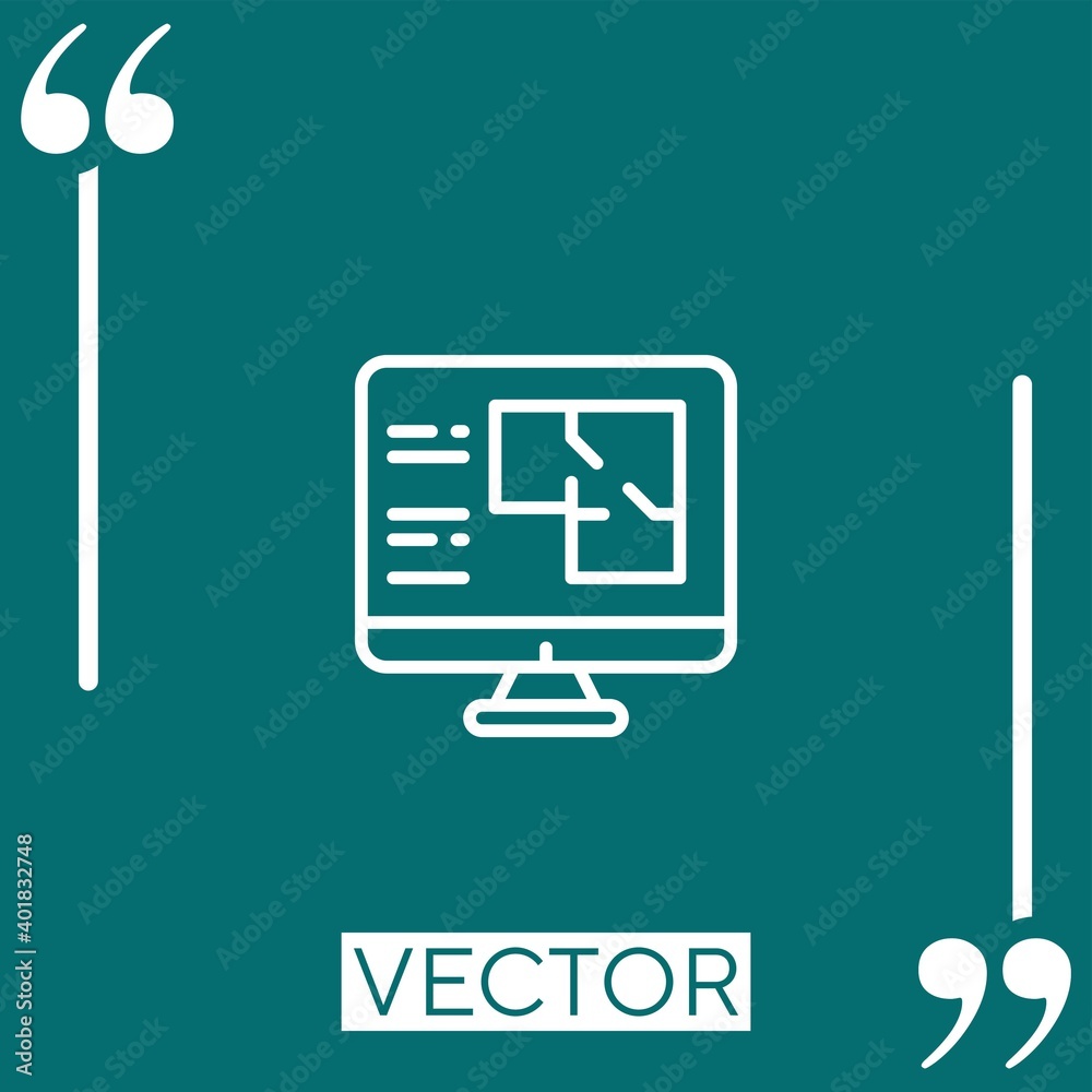 Poster blueprint vector icon linear icon. editable stroked line
