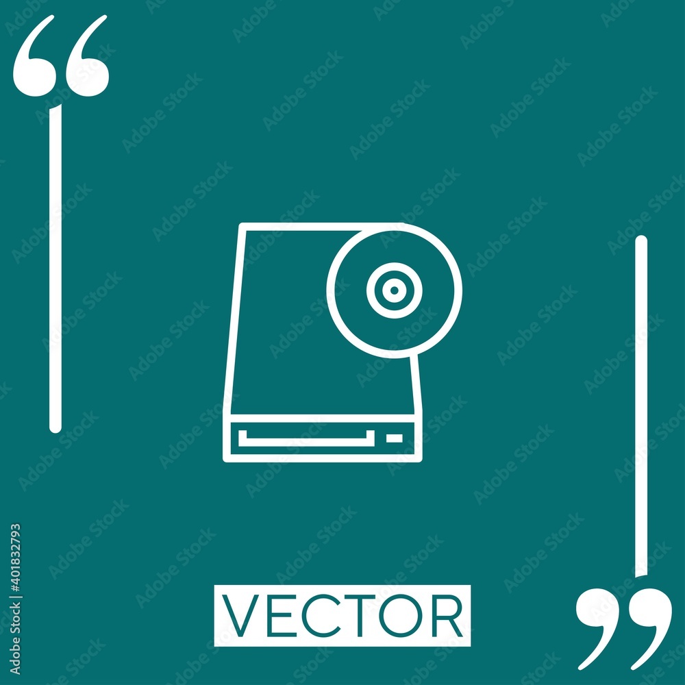 Poster compact disk vector icon linear icon. editable stroke line