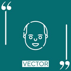 bald vector icon Linear icon. Editable stroked line