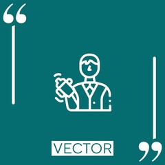 bartender vector icon Linear icon. Editable stroked line