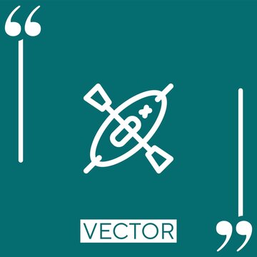 kayak vector icon Linear icon. Editable stroked line