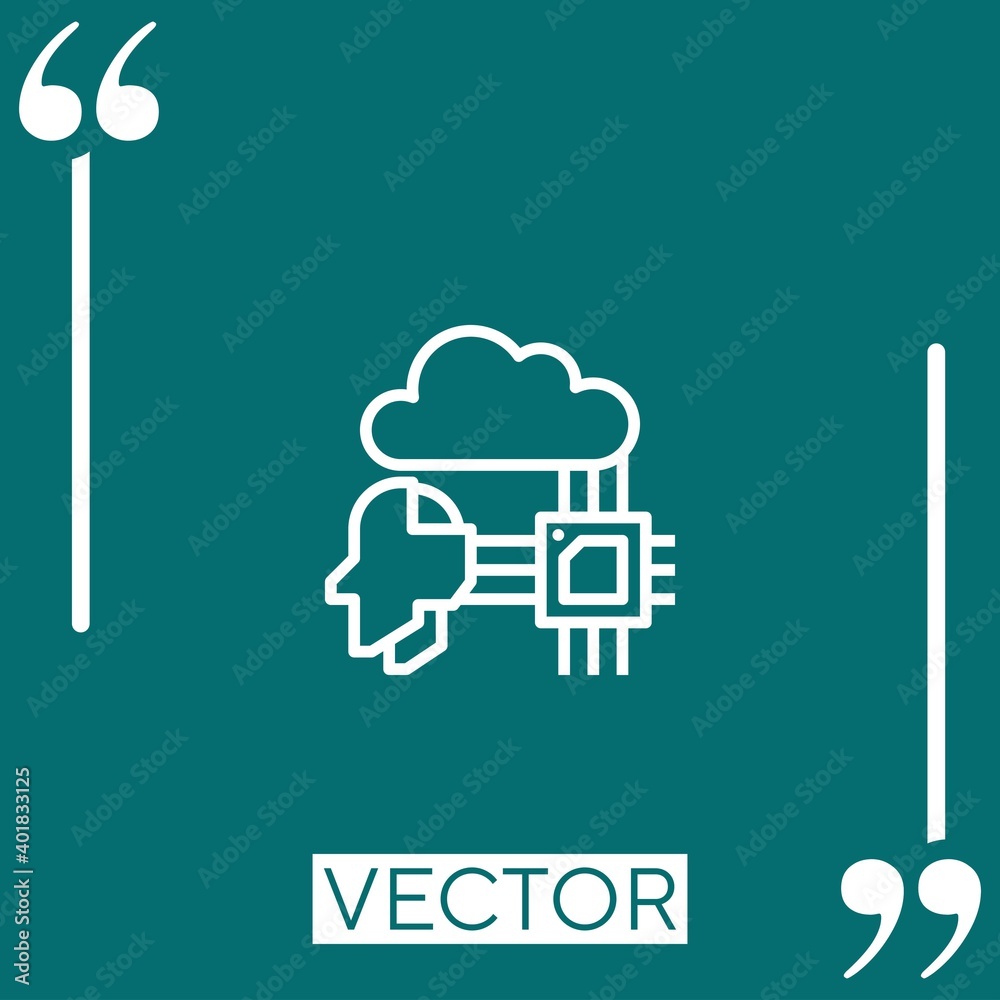 Poster processor vector icon linear icon. editable stroked line