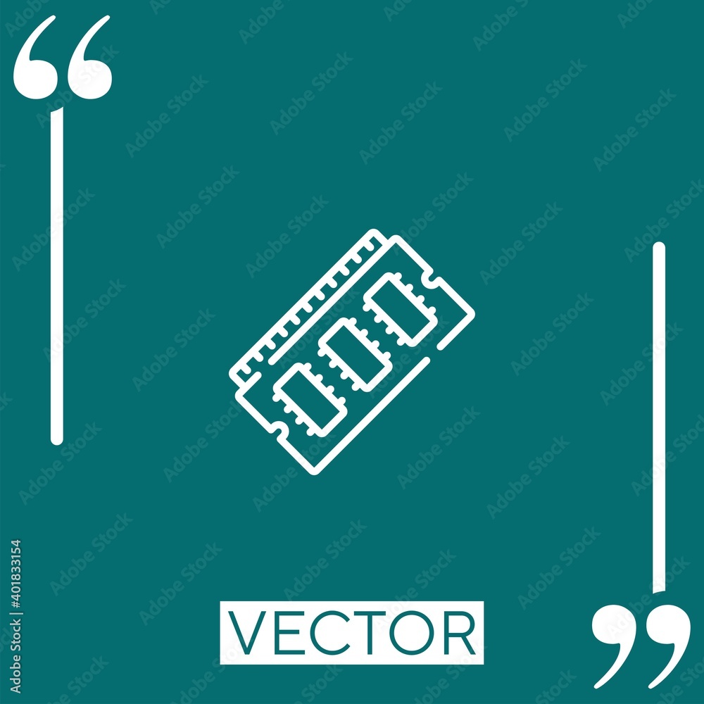 Poster ram memory vector icon linear icon. editable stroked line