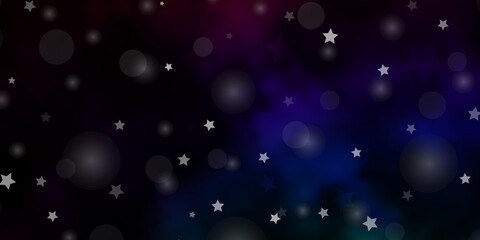 Dark Multicolor vector template with circles, stars.