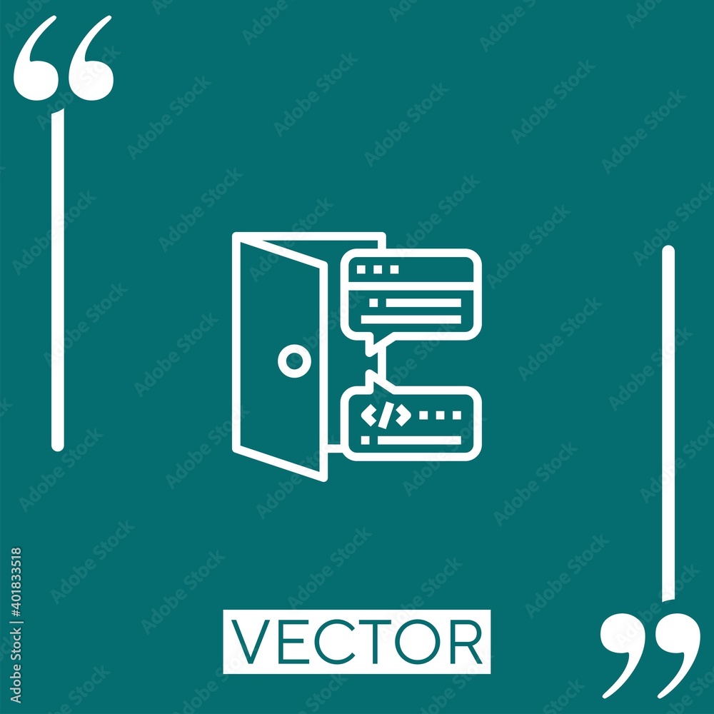 Poster backend vector icon linear icon. editable stroked line