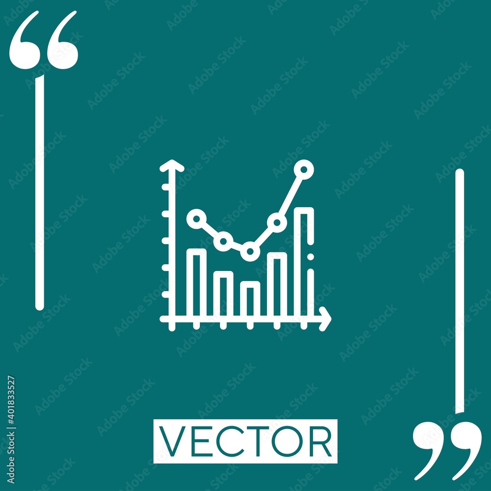 Poster bar chart vector icon linear icon. editable stroked line