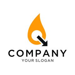 Vector fire arrow and map pointer logo combination. Flame and gps locator symbol or icon. Unique torch and pin logotype design template.