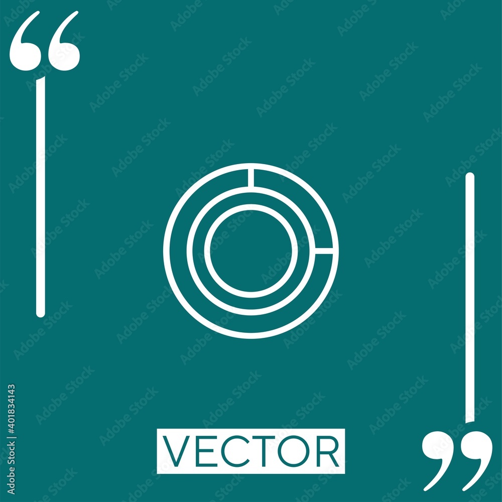 Poster pie chart vector icon linear icon. editable stroke line