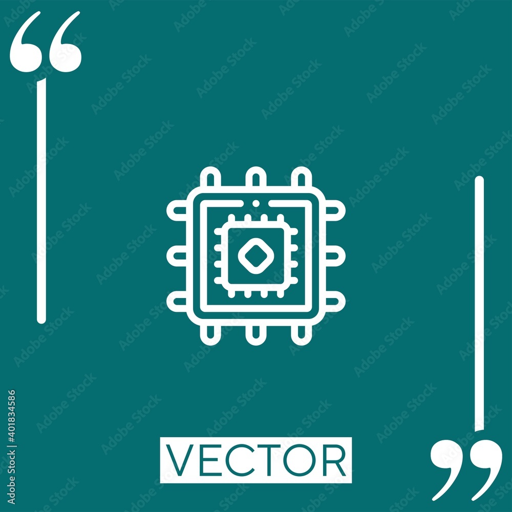 Poster processor vector icon linear icon. editable stroked line