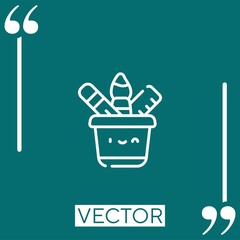 pencil case vector icon Linear icon. Editable stroked line