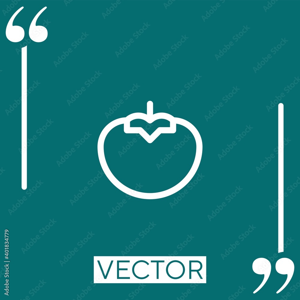 Poster tomato vector icon linear icon. editable stroked line