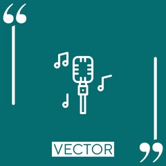 singing vector icon Linear icon. Editable stroked line