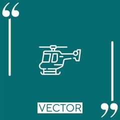 helicopter vector icon Linear icon. Editable stroked line