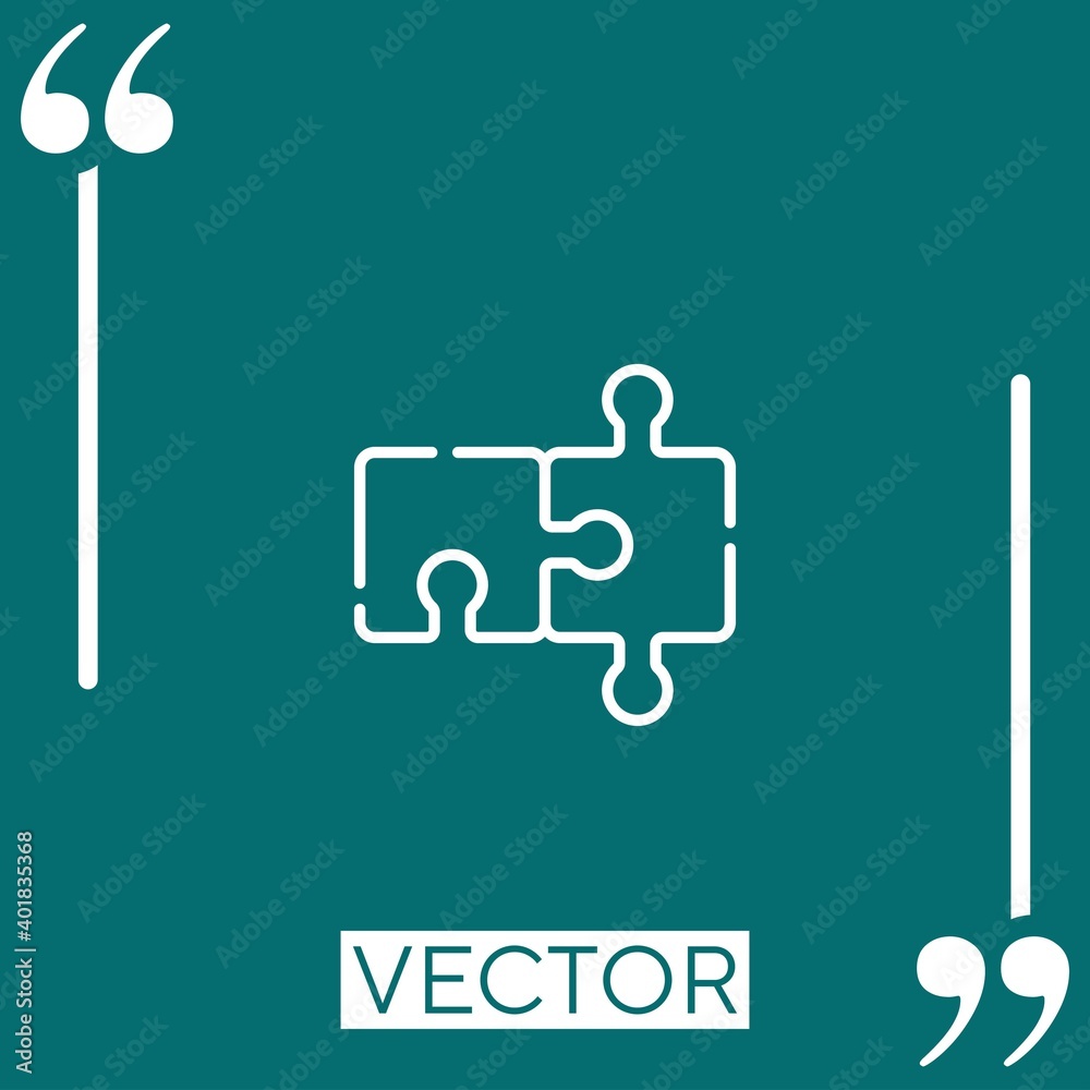 Poster puzzle vector icon linear icon. editable stroked line