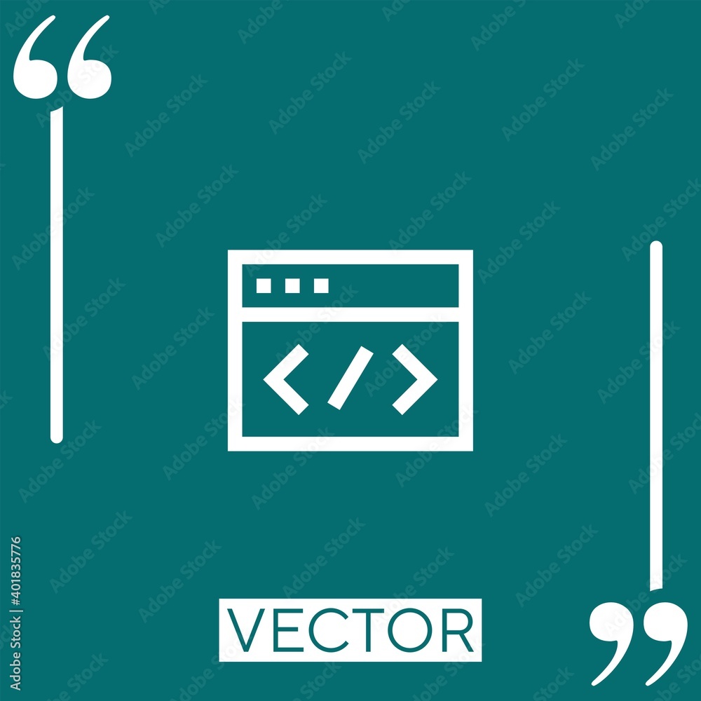 Poster coding vector icon linear icon. editable stroked line