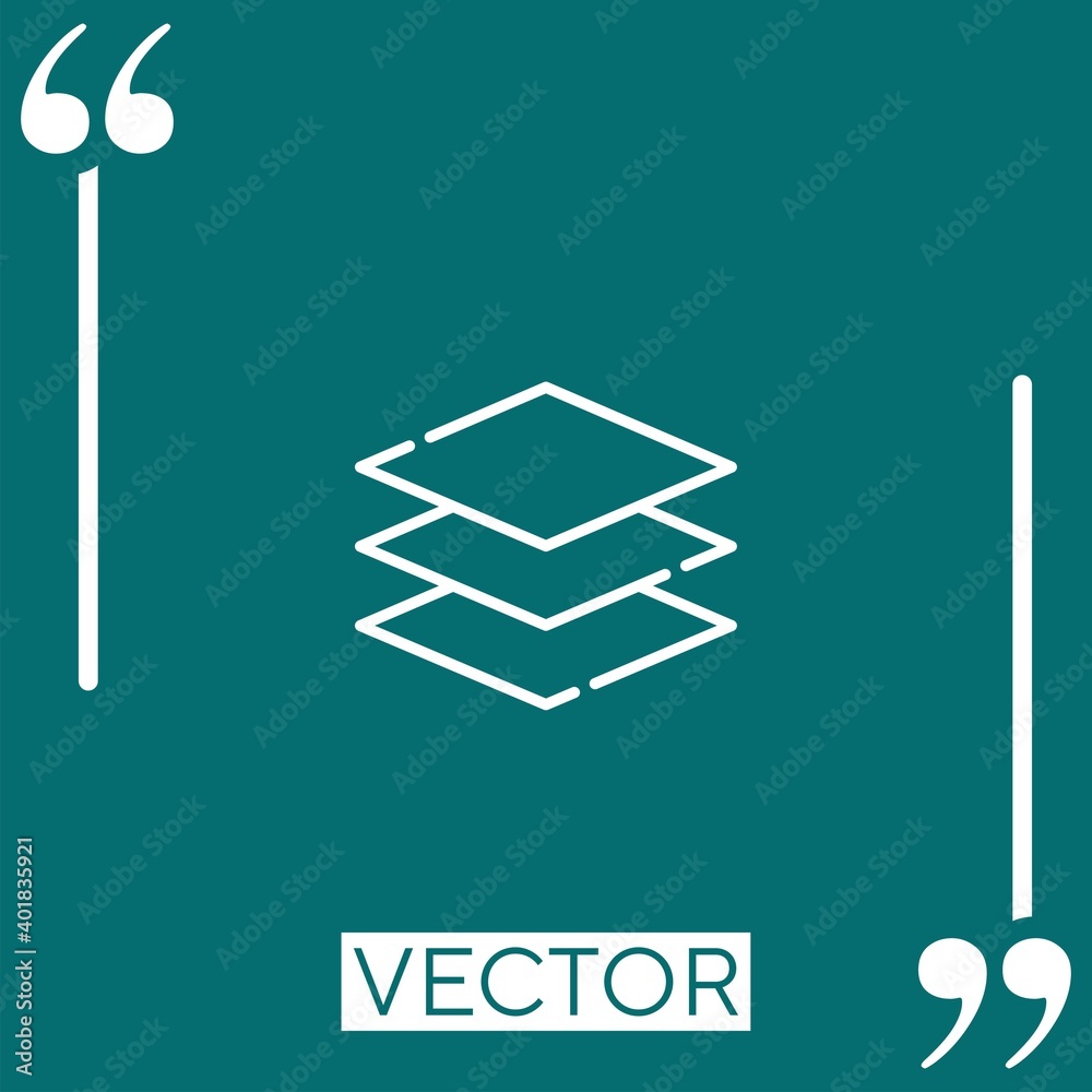 Poster layers vector icon linear icon. editable stroked line