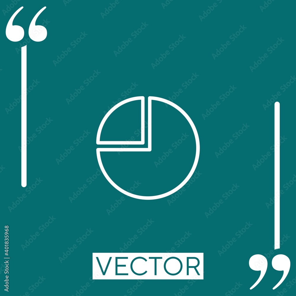 Poster pie chart vector icon linear icon. editable stroke line