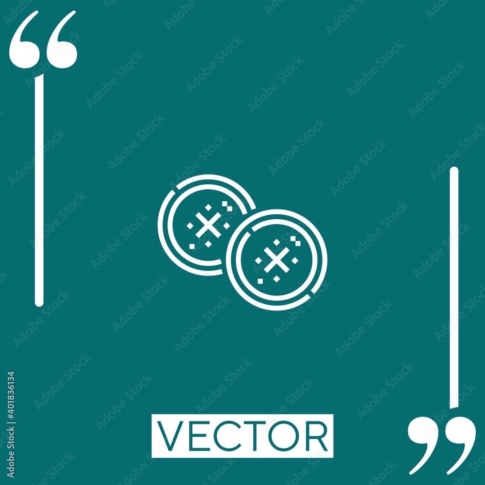 Poster cucumber slice vector icon linear icon. editable stroked line