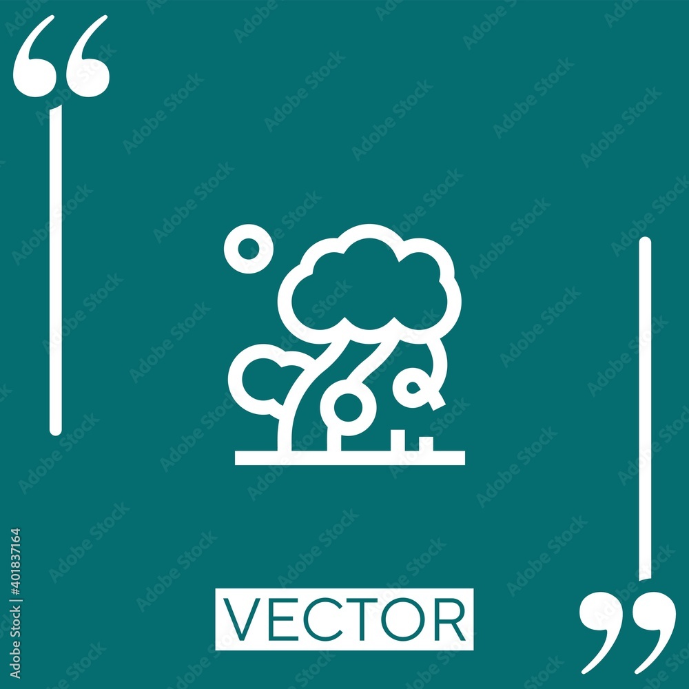 Poster tree vector icon linear icon. editable stroked line