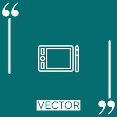 tablet vector icon Linear icon. Editable stroked line