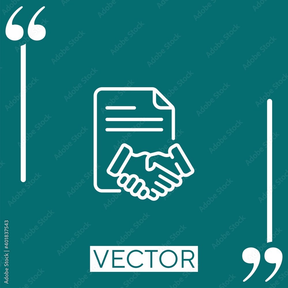 Poster contract vector icon linear icon. editable stroked line