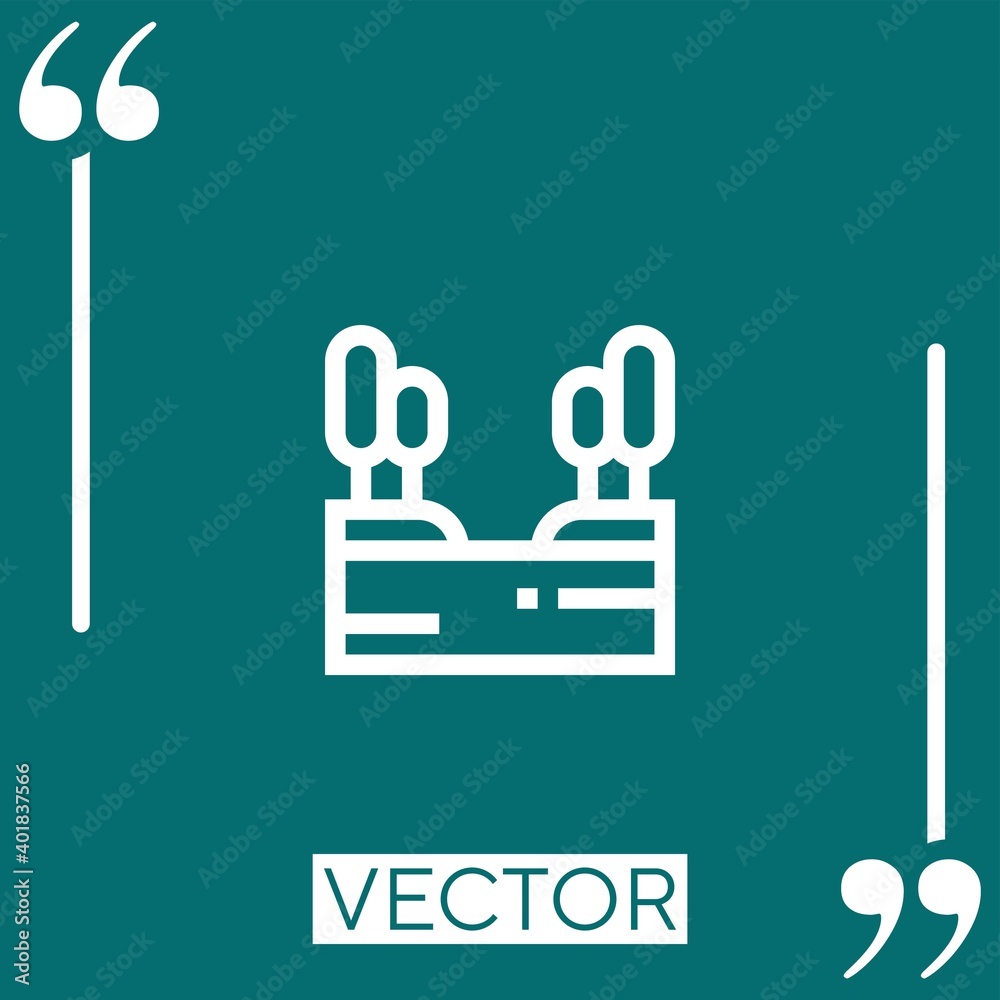 Poster forest vector icon linear icon. editable stroked line