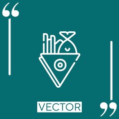fish and chips vector icon Linear icon. Editable stroked line