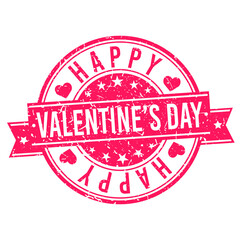 Valentine's Day Love Quality Stamp. Round Design Happy Vector Insignia Valentine's Day Badge Seal.