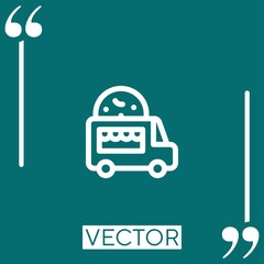 food truck vector icon Linear icon. Editable stroked line