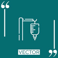 intravenous saline drip vector icon Linear icon. Editable stroked line
