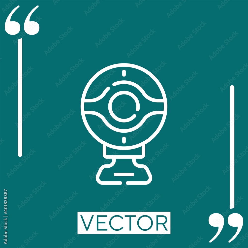 Poster web camera vector icon linear icon. editable stroked line