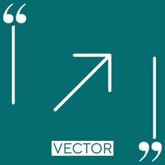 right up   vector icon Linear icon. Editable stroked line