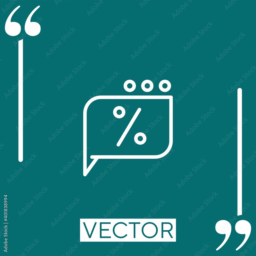 Poster chat   vector icon Linear icon. Editable stroked line
