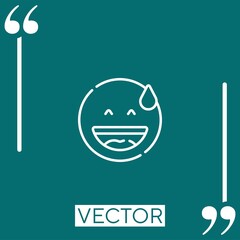 laughing   vector icon Linear icon. Editable stroked line