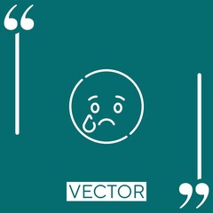 sad   vector icon Linear icon. Editable stroked line