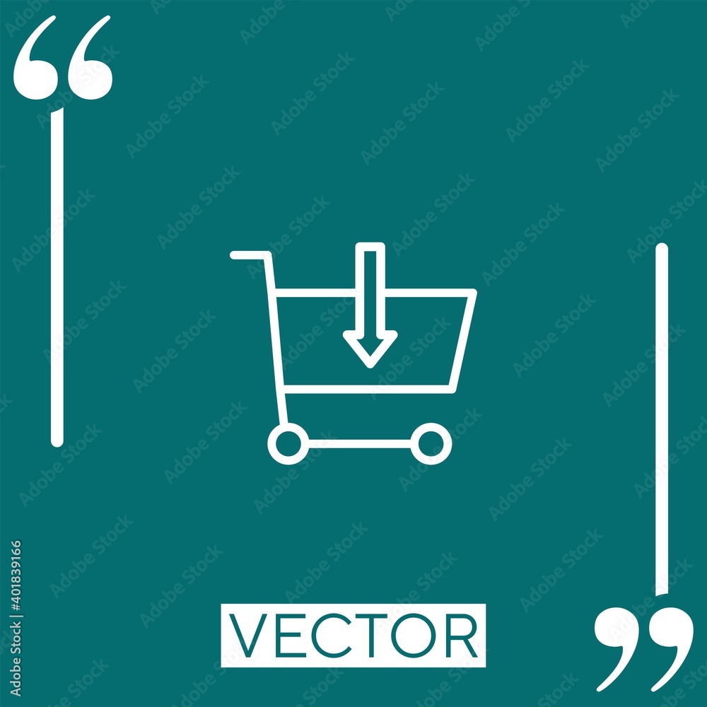 Poster cart vector icon linear icon. editable stroke line