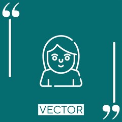 woman   vector icon Linear icon. Editable stroke line